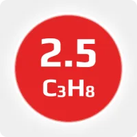 Пропан (C3H8) 2.5 (99,5%) в баллоне 50л (20кг) соединение W21,8х1/14'' LH (DIN1) (c баллоном) R-290 (комплект)