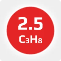 Пропан (C3H8) 2.5 (99,5%)  R-290 в баллоне 5л (2кг) соединение W21,8х1/14'' (DIN1) (с баллоном)